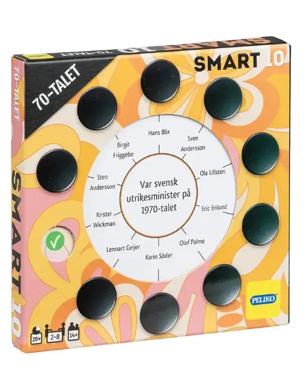 SMART10 70-talet frågekort 50 kort svenska regler