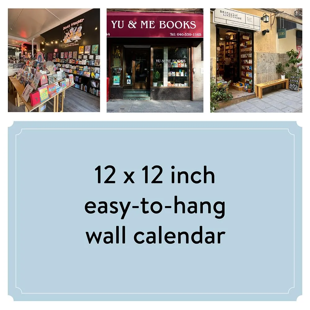 This Is My Bookstore 2025 väggkalender 12x12 bokhandlar