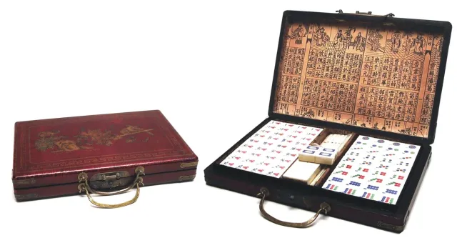 Dragon's Lair Mah Jong resin mahjongset röd kassett