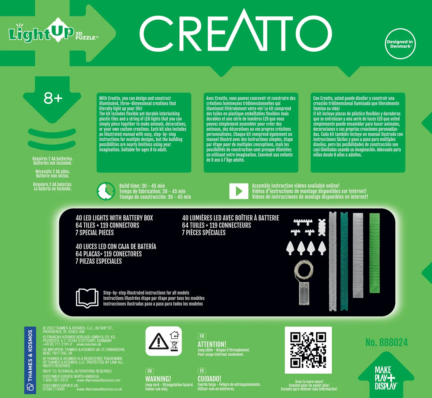 Kosmos Creatto Dino Planet pysselset 190 delar med LED