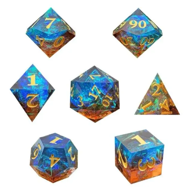 Dragon’s Lair Firey Sunset tärningsset sharp-edge 7 resin