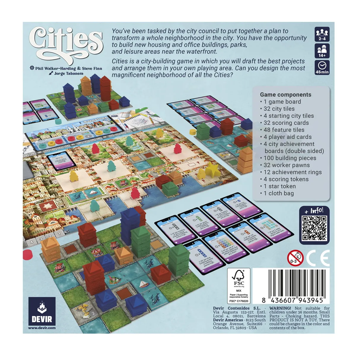 Kosmos Cities stadsbyggar sällskapsspel 2-4 spelare