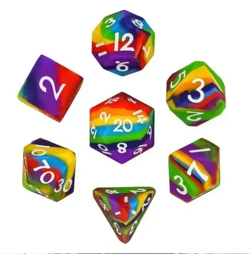 Dragon's Lair Rainbow tärningsset silikon 7 tärningar mjuk