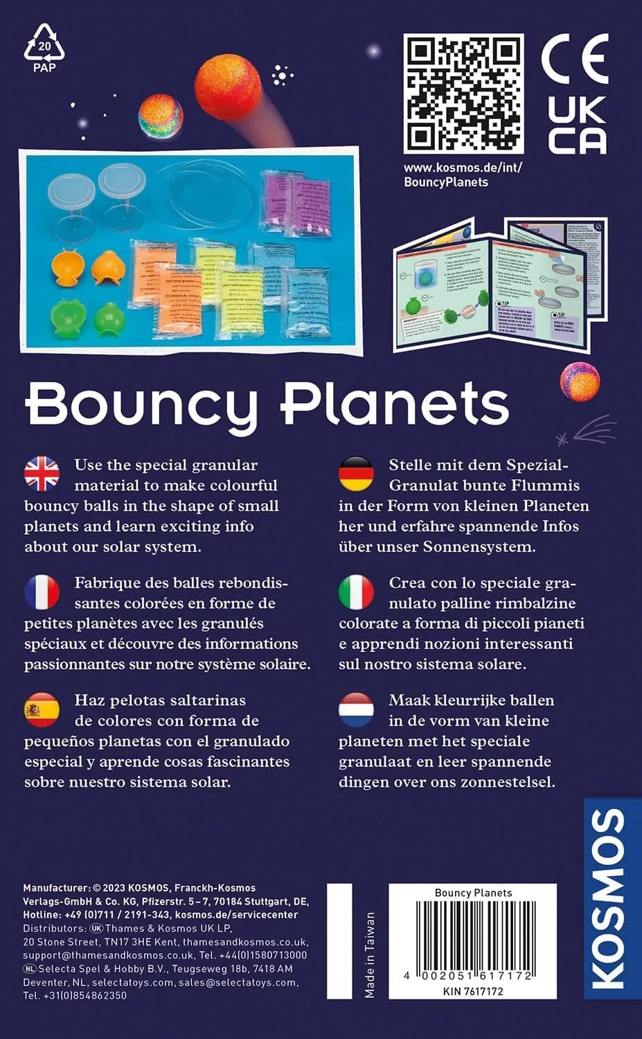 Kosmos Bouncy Planets experimentset studsbollar 8 år