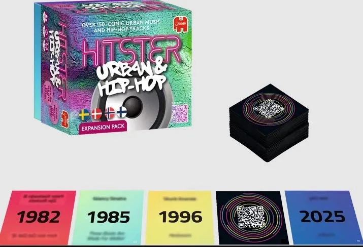 Hitster Urban Hip Hop musikspel fest 10 låtar tidslinje