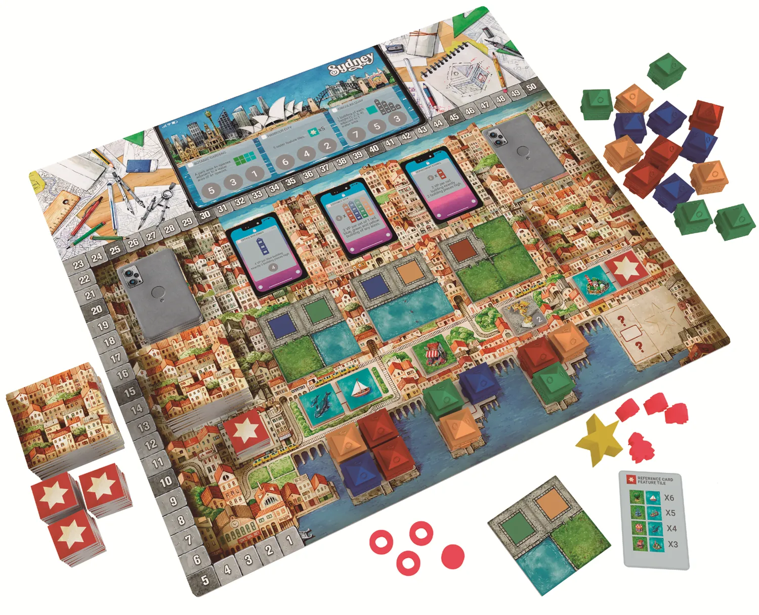 Kosmos Cities stadsbyggar sällskapsspel 2-4 spelare