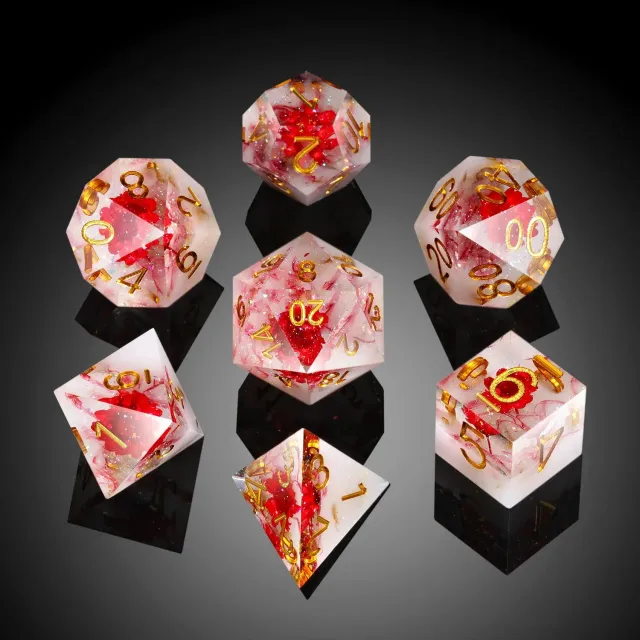 Dragon's Lair Red Flower tärningsset rollspel röd