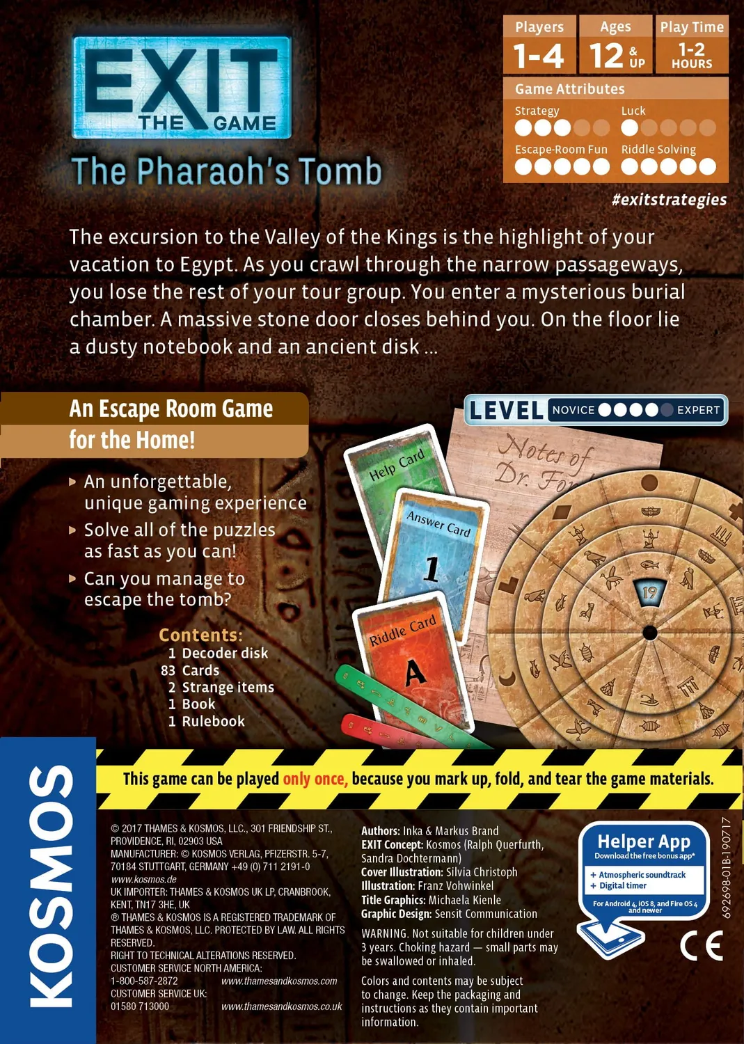 Kosmos EXIT Pharaohs Tomb escape sällskapsspel