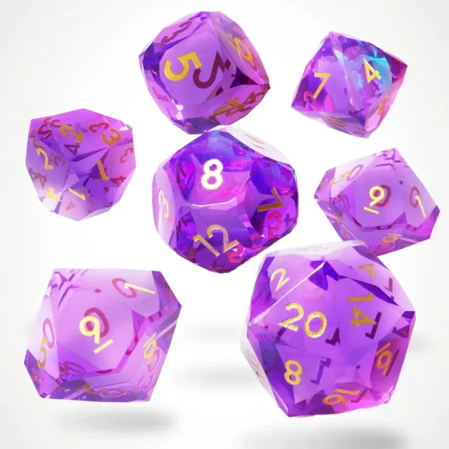 Dragon's Lair Enchanta Sharp Edge tärningsset 7 lila resin