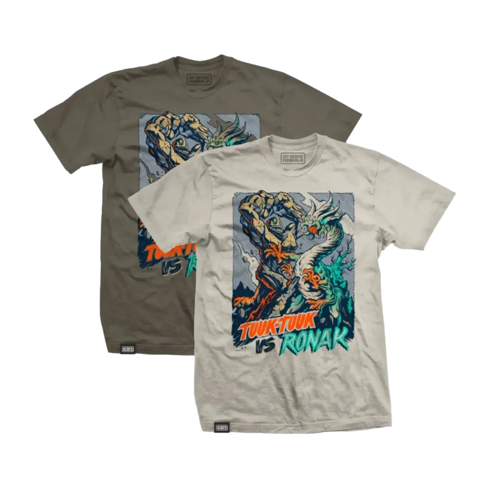 Orange Nebula Bash of the Behemoths t-shirt grå