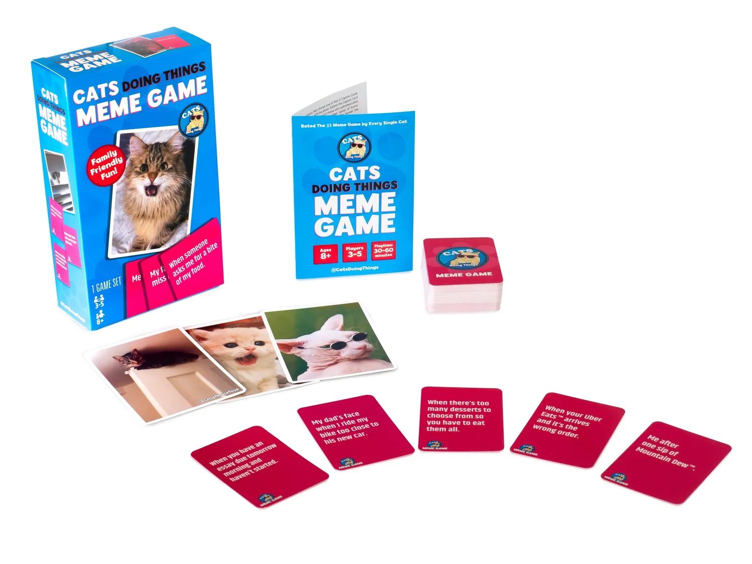 Dragon's Lair Cats Doing Things memespel familj 90 kort
