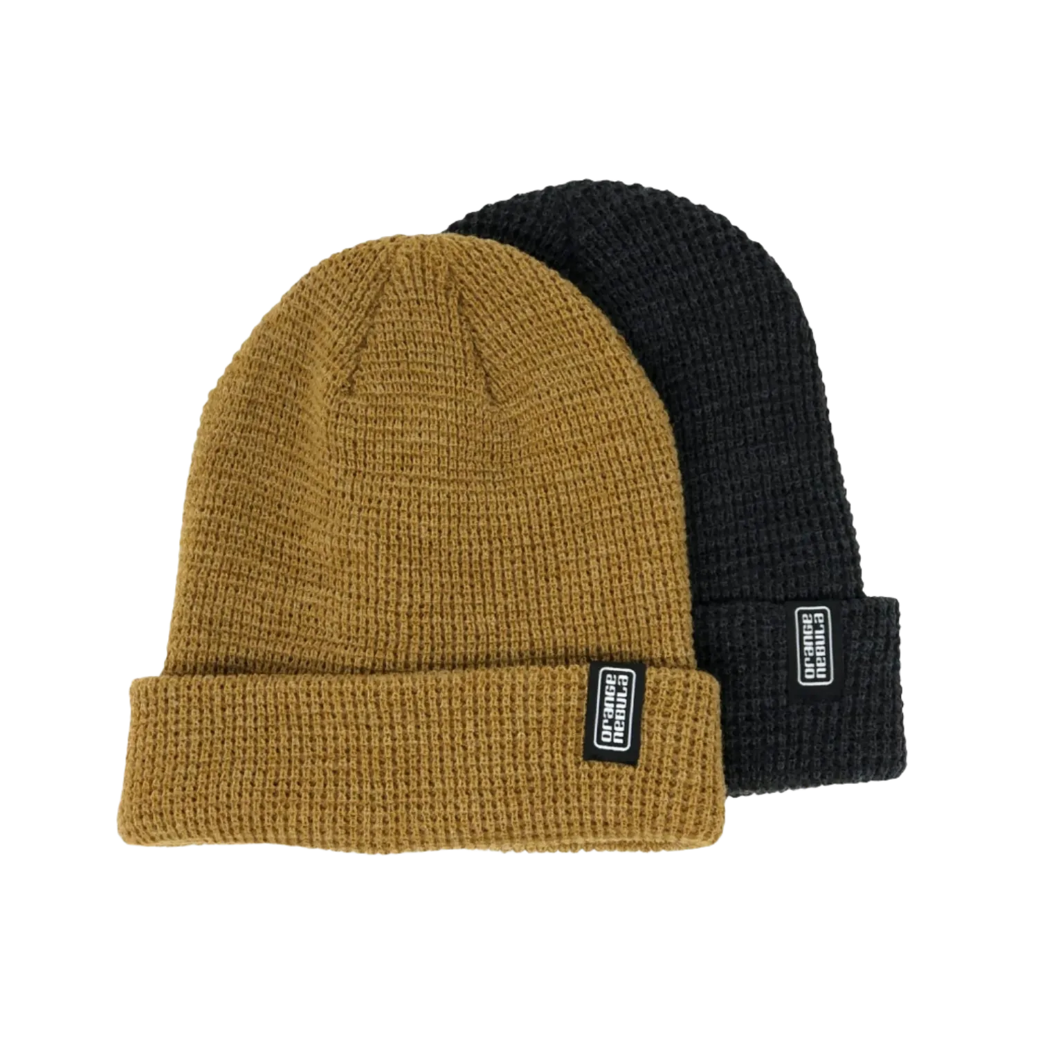 Orange Nebula Beanie mossa Caramel mjuk stickad