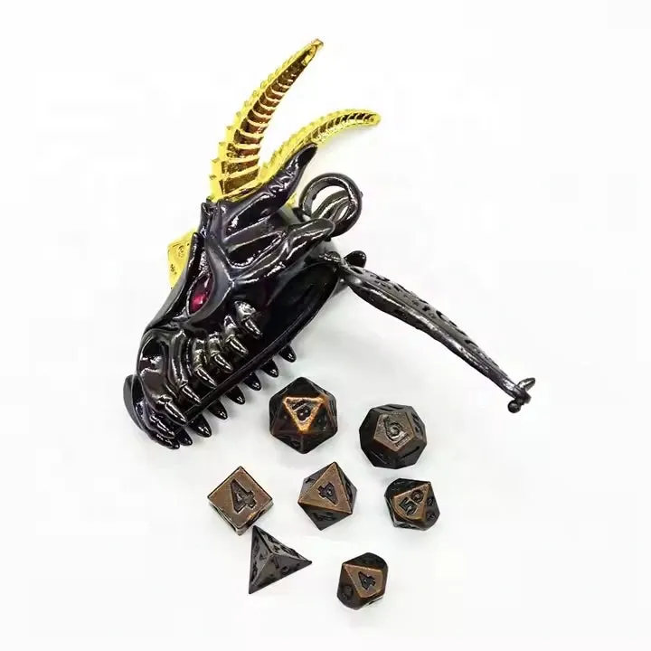 Mini Metal Dice Set Necklace Drake tärningar 7-pack