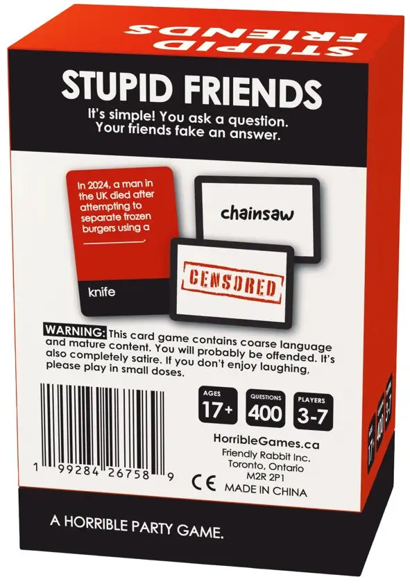 Dragon's Lair Stupid Friends partyspel 400 kort 3–7 spelare
