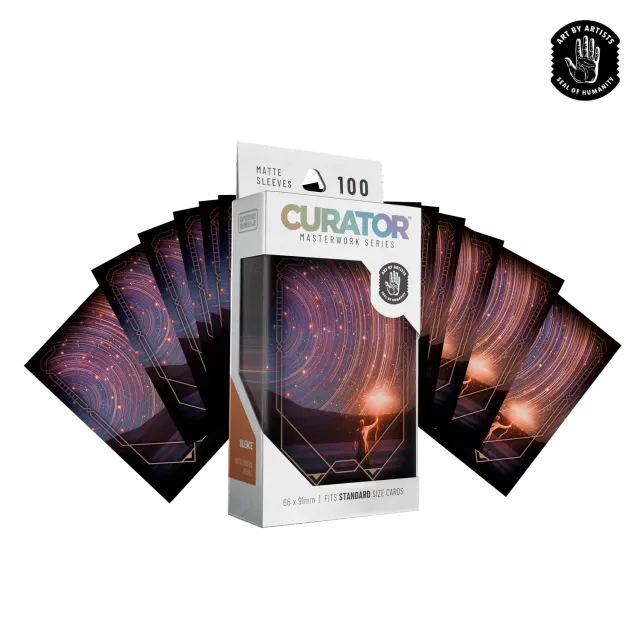 Orange Nebula Curator Masterworks Silence sleeves 100-pack