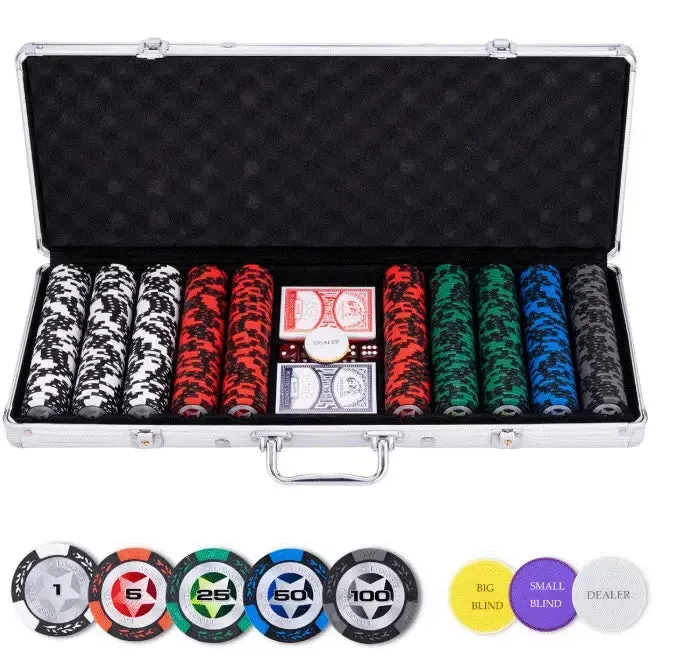 Dragon's Lair Poker Set Silver Case pokerset 500 marker låg