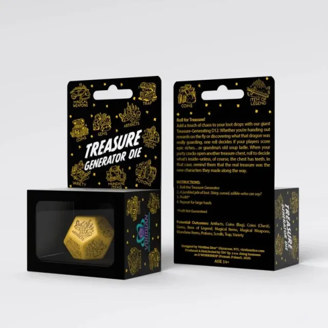 Dragon's Lair Treasure Generator Die tärning T12 jumbo gul