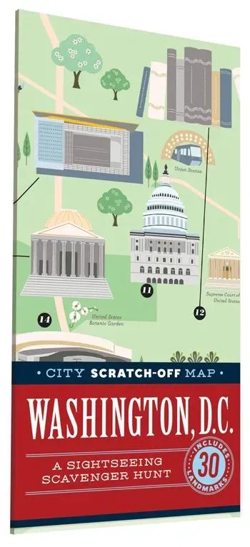 Chronicle Books Washington DC skrapkarta 30 platser