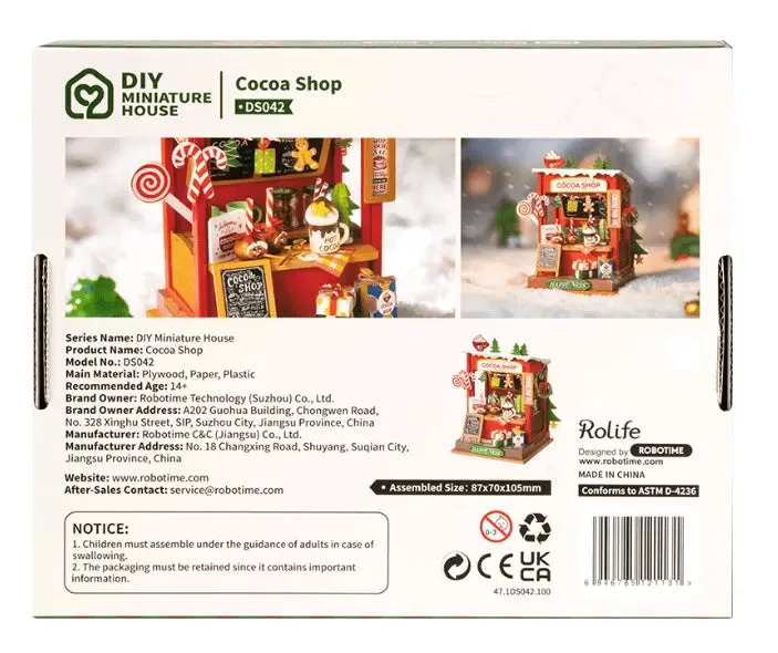Rolife Cocoa Shop miniatyrhus pysselkit bokhylla