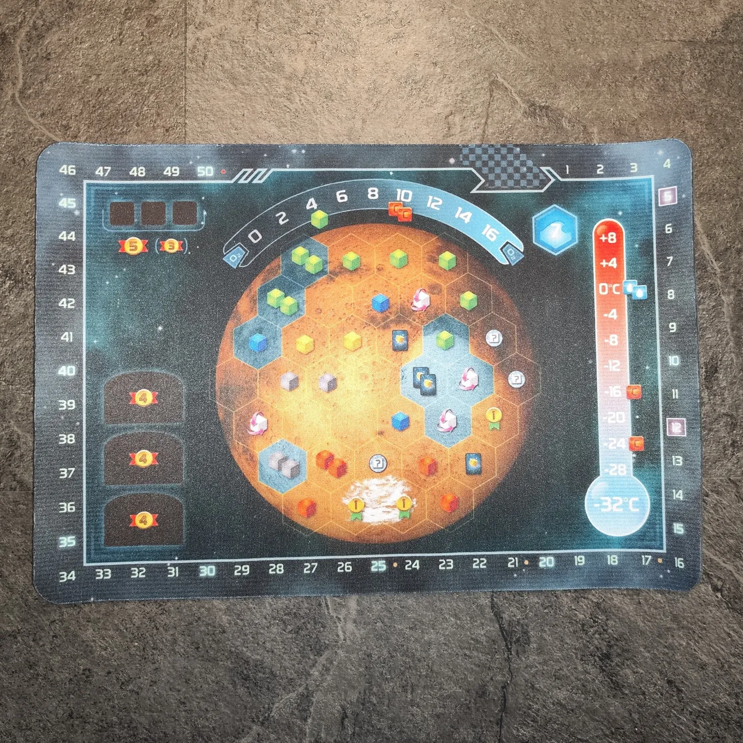 Terraforming Mars Dice Game Neoprene Board spelplan dubbelsidig