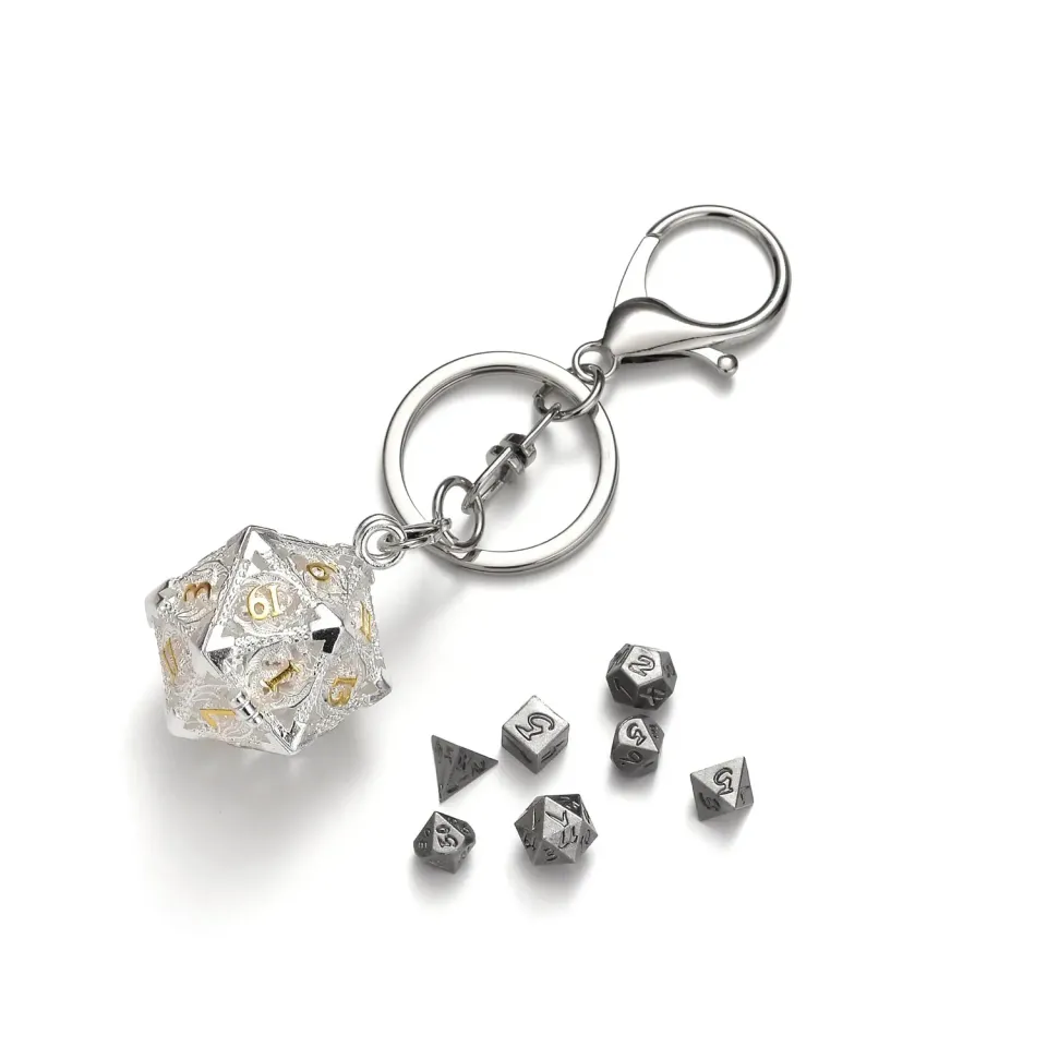 Dragon's Lair Mini Metal Dice Set nyckelring tärningar silver