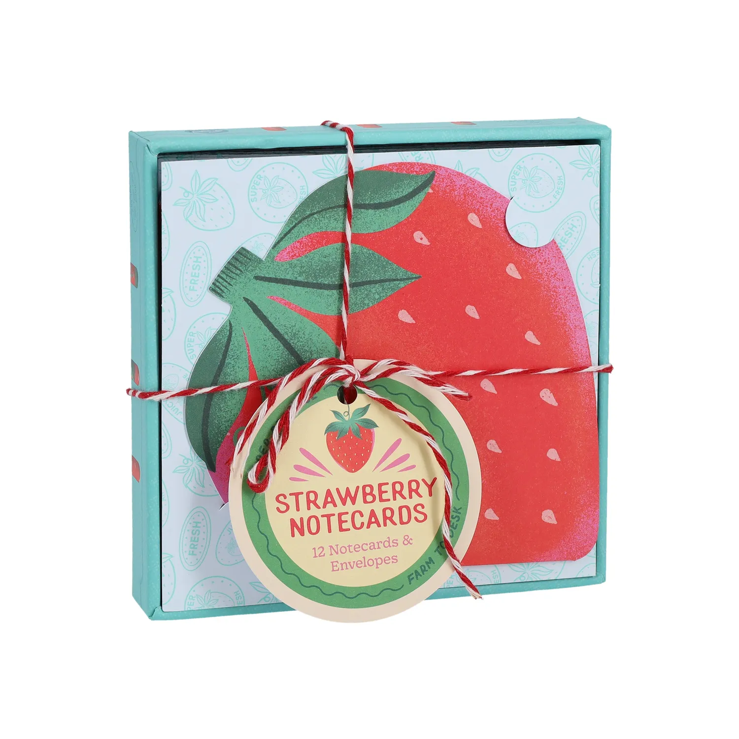 Paper Produce Strawberry Notecards kort 12-pack jordgubb