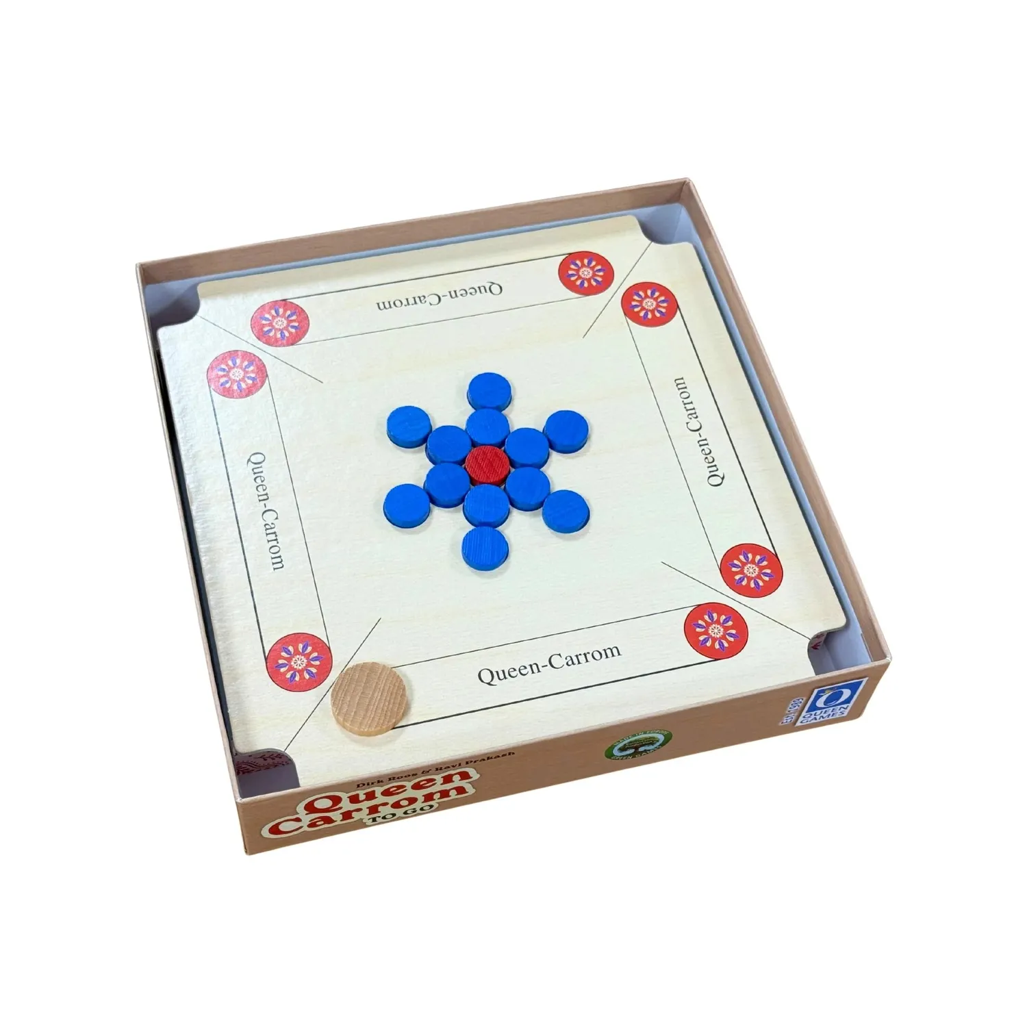 Queen Carrom Compact Edition fingerspel två spellägen
