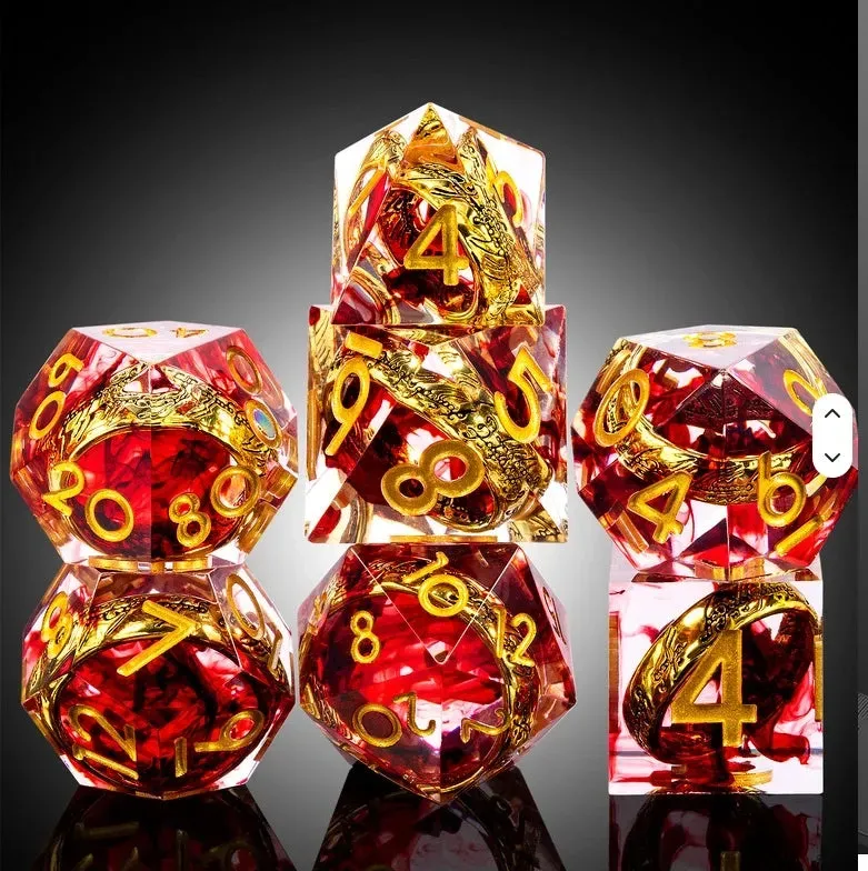 Dragon's Lair Sharp Edge Dice Set Rings Red tärningsset 7-pack