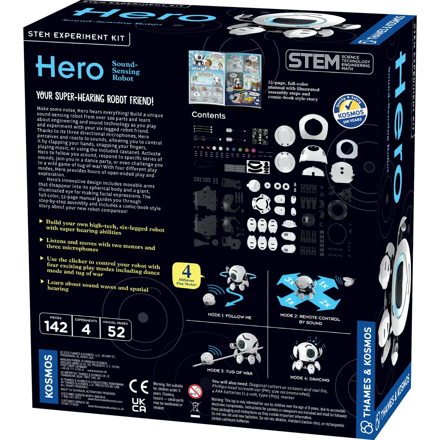 Kosmos Games Hero Sound Sensing Robot robotbyggsats ljudstyrd