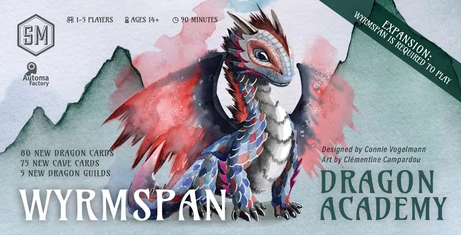 Wyrmspan Dragon Academy expansion 1-5 spelare 90 min