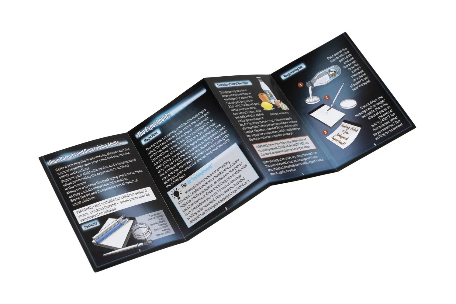 Kosmos Spy Labs Secret Message Tools spionpennor 2-pack