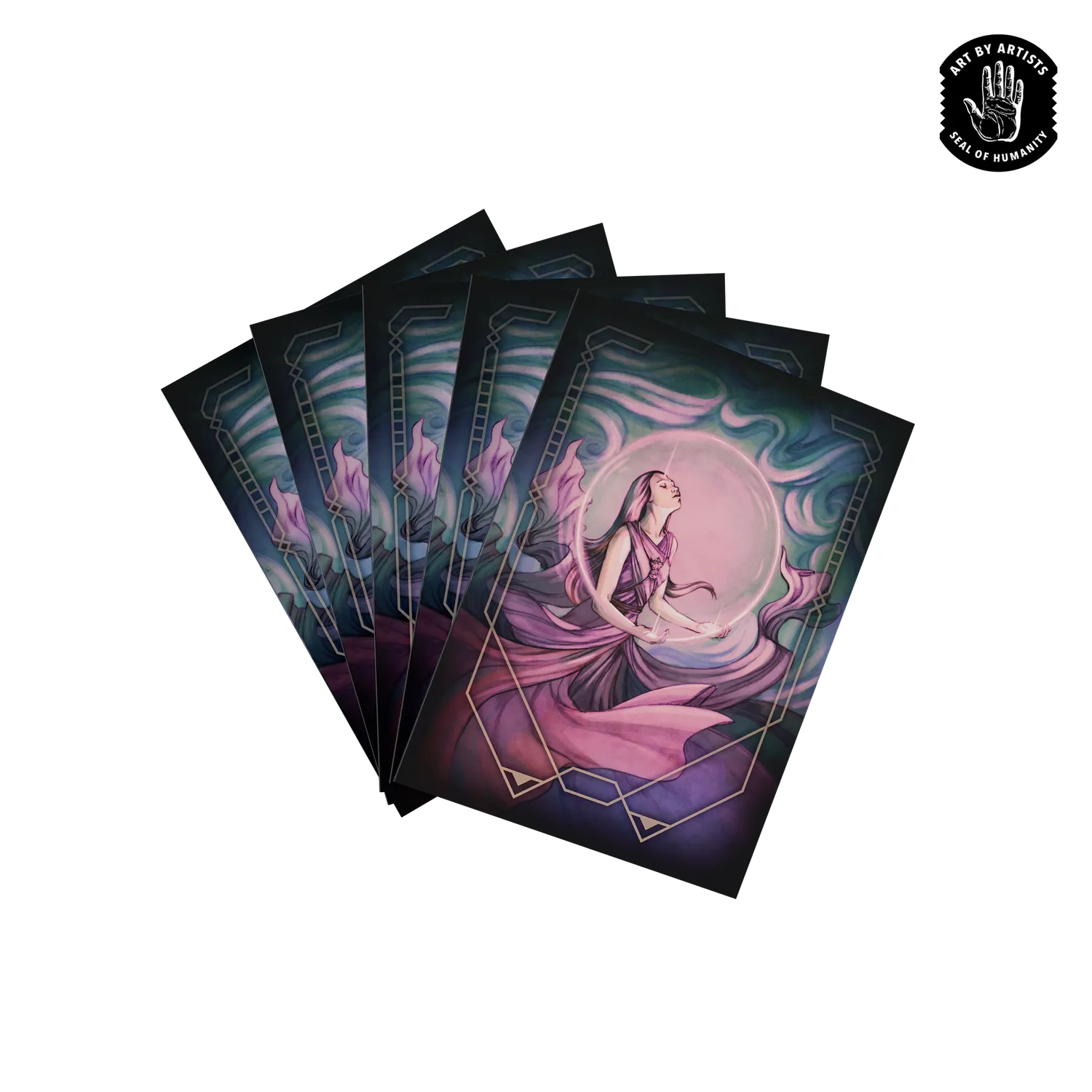 Orange Nebula Curator Masterworks Sanctuary sleeves 100-pack standard
