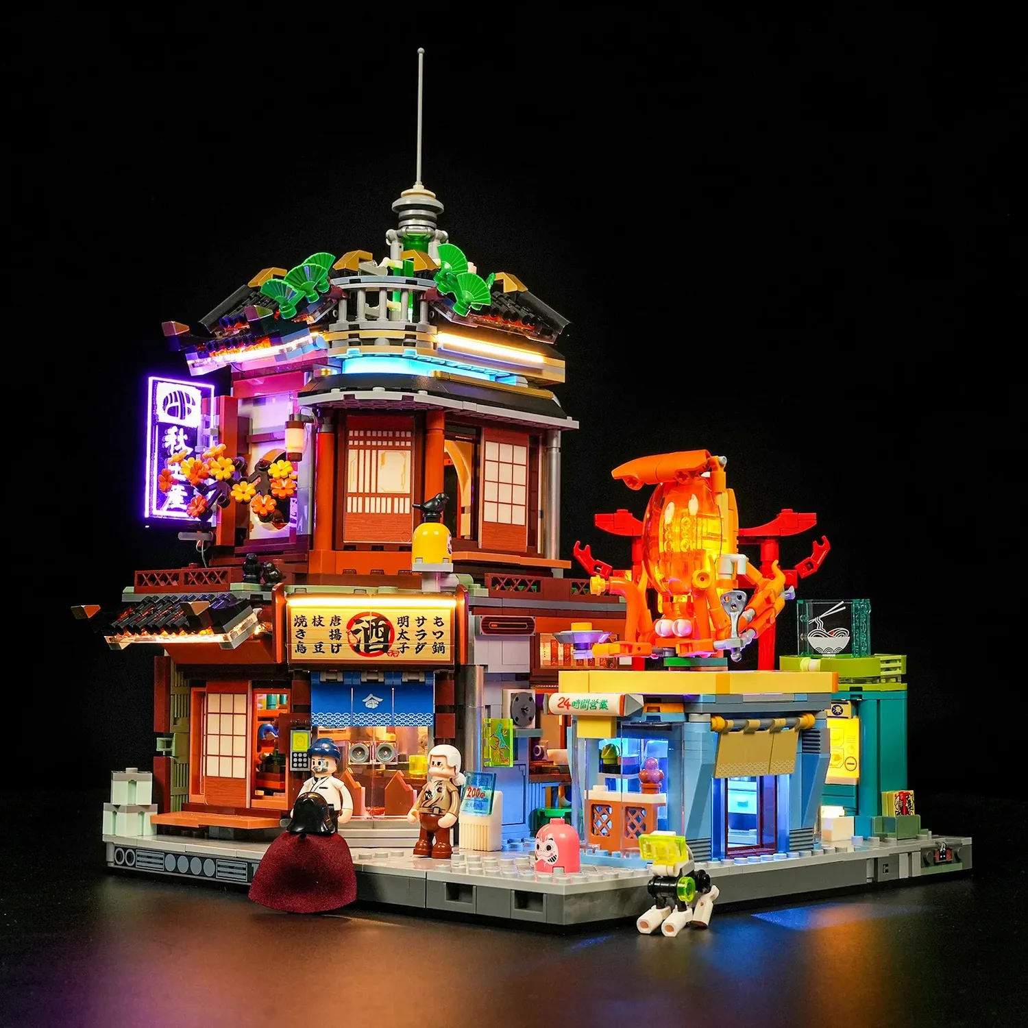 Izakaya Neon cyberpunk byggset 1987 bitar LED-ljus