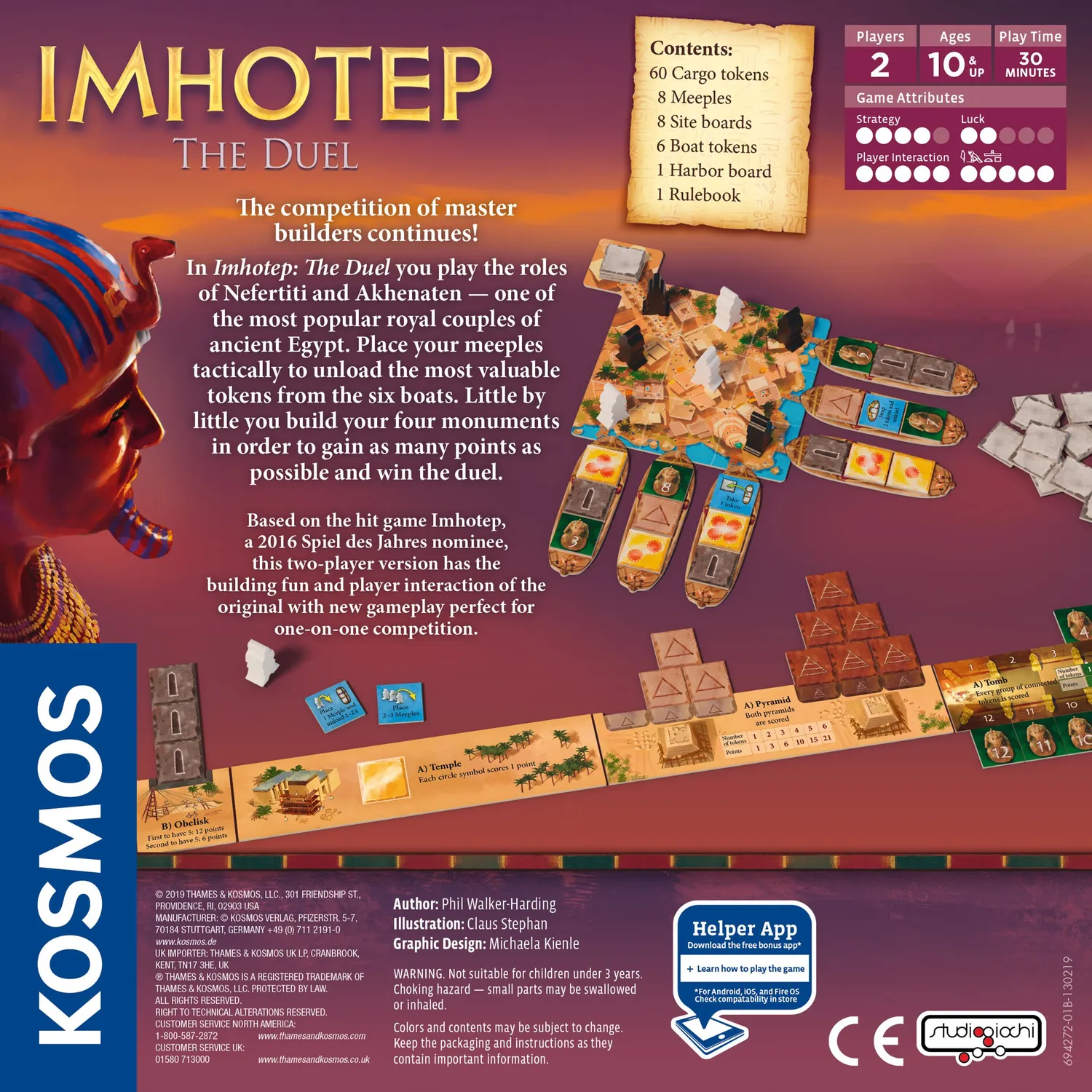 Kosmos Games Imhotep The Duel brädspel 2 spelare