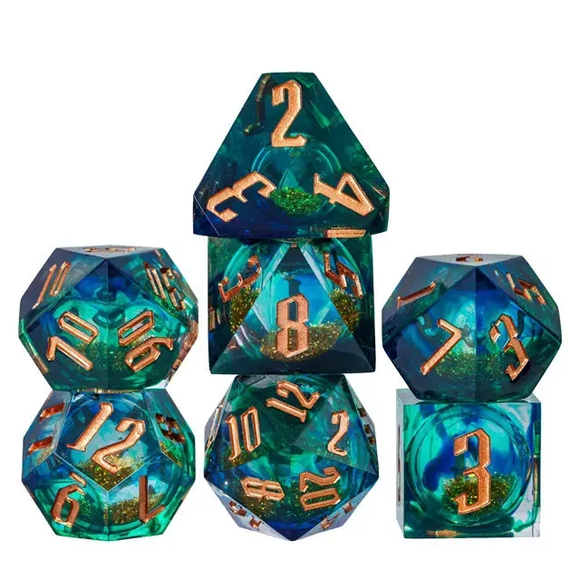 Dragon's Lair Dice Set tärningsset grön liquid core