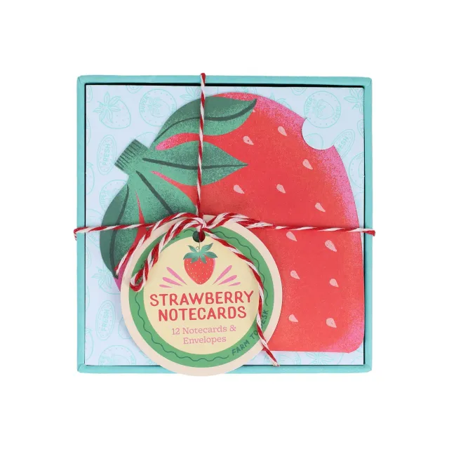 Paper Produce Strawberry Notecards kort 12-pack jordgubb