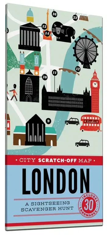 Games Room City Scratch-Off Map skrapkarta London