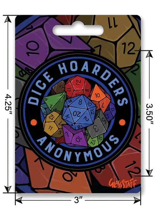 Dragon's Lair Dice Hoarders Anon klistermärke tärningar