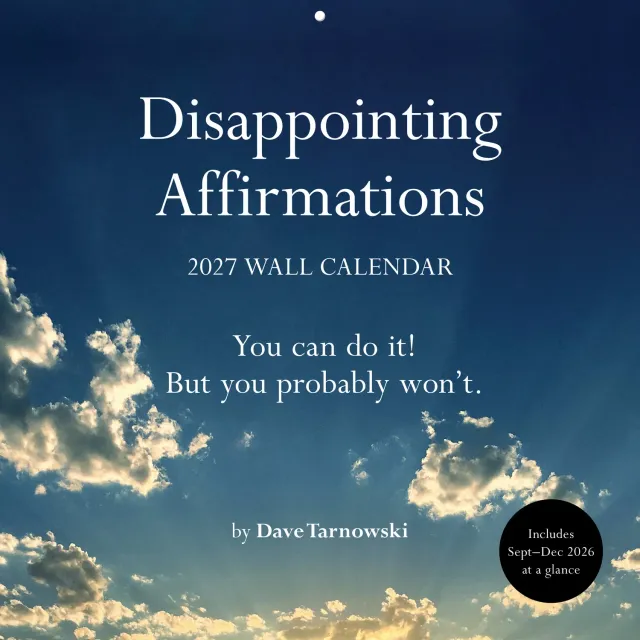 Disappointing Affirmations 2027 väggkalender humor 12x12