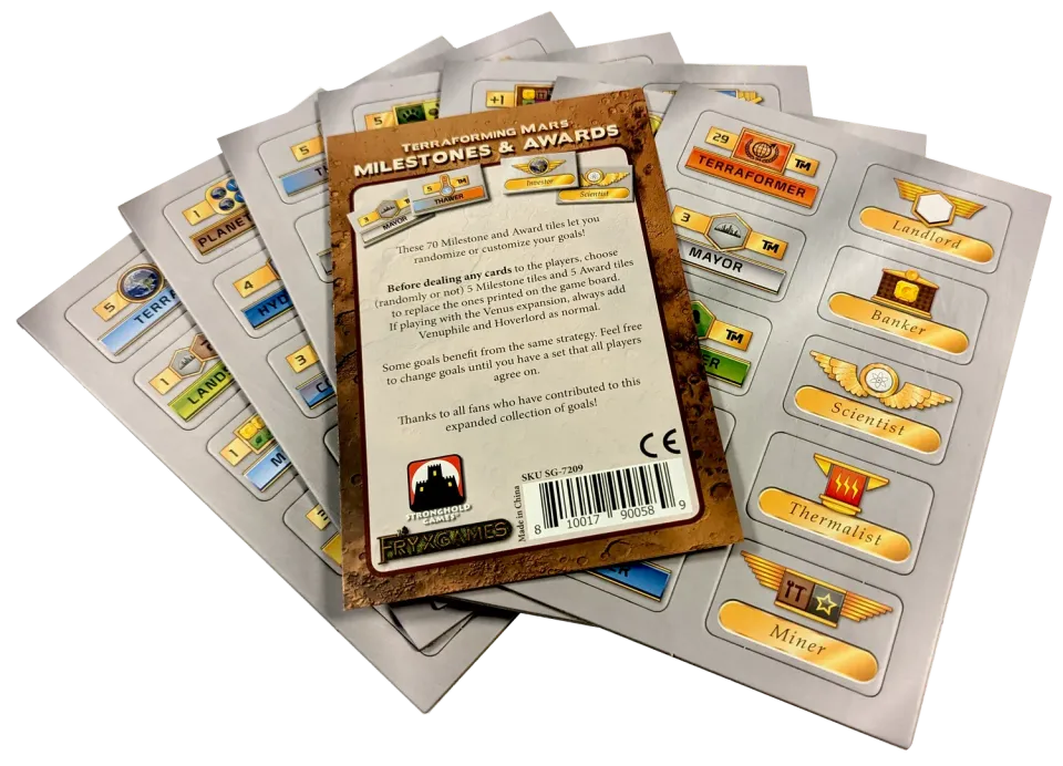 Terraforming Mars Milestones & Awards expansion 70 brickor