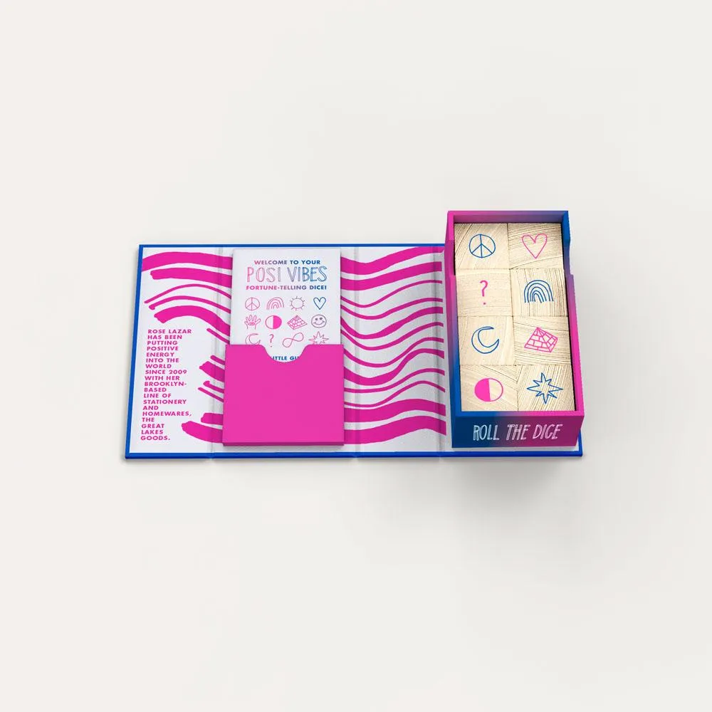 Games Room Posi Vibes Fortune-Telling Dice tärningsspel 8 trätärningar