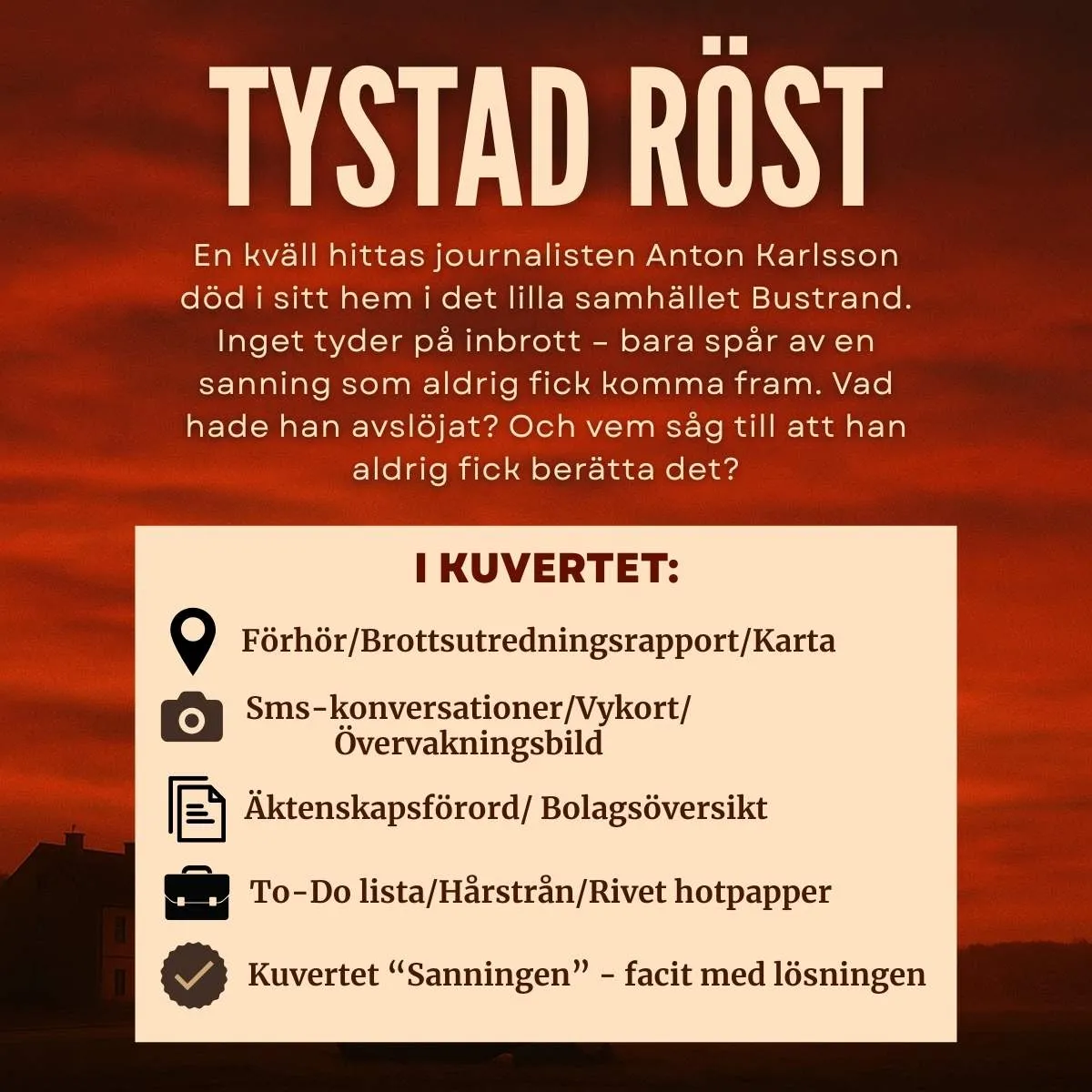 Detective Minds Tystad Röst deckarspel svårighet 3 av 5