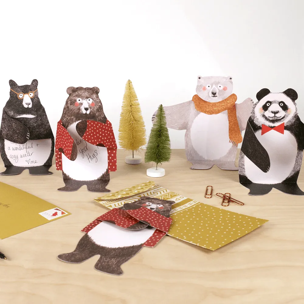 Games Room Bear Hugs kortset 12-pack björnmotiv