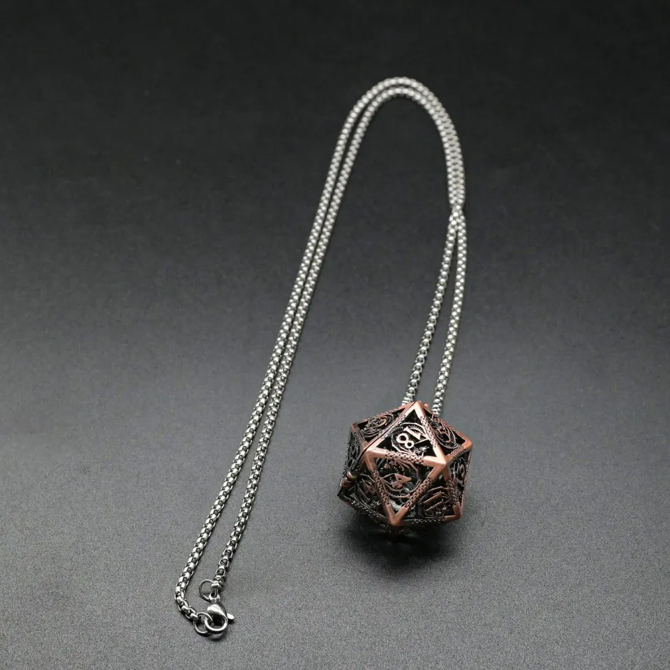 Dragon's Lair Mini Metal Dice Set halsband koppar D20 tärning metall
