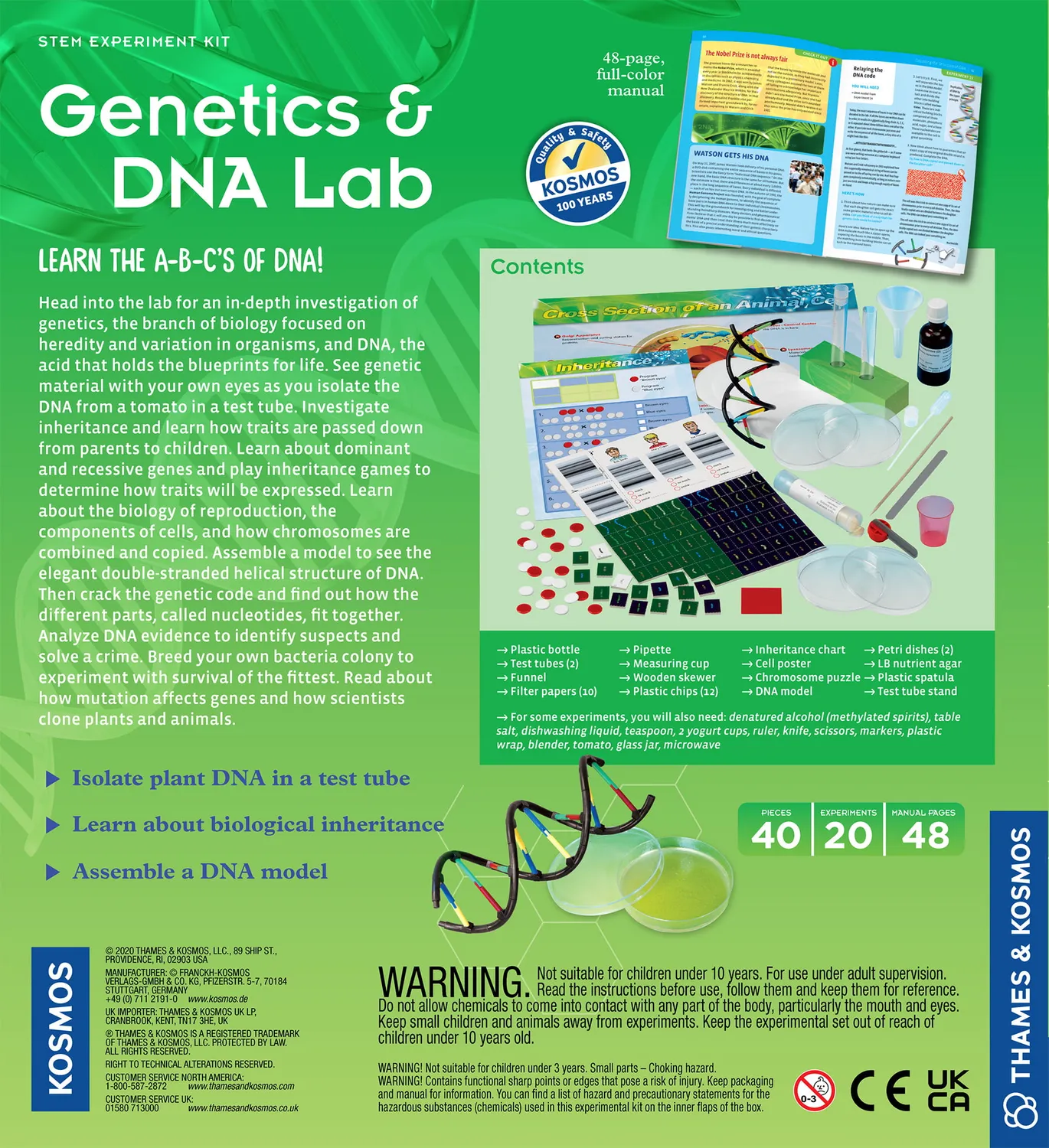 Kosmos Genetics DNA experimentlåda labb 48 sidor
