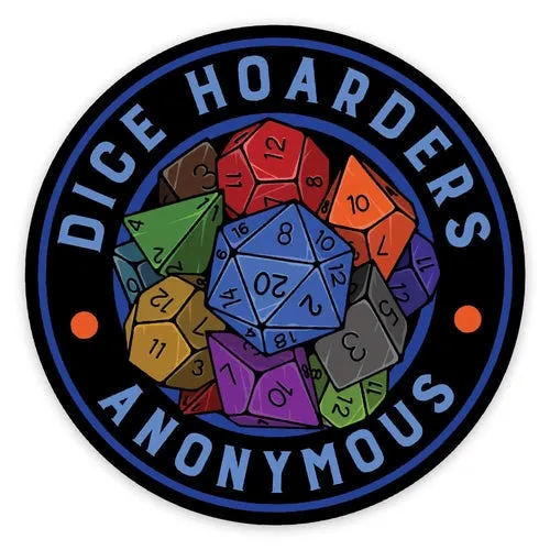Dragon's Lair Dice Hoarders Anon klistermärke tärningar