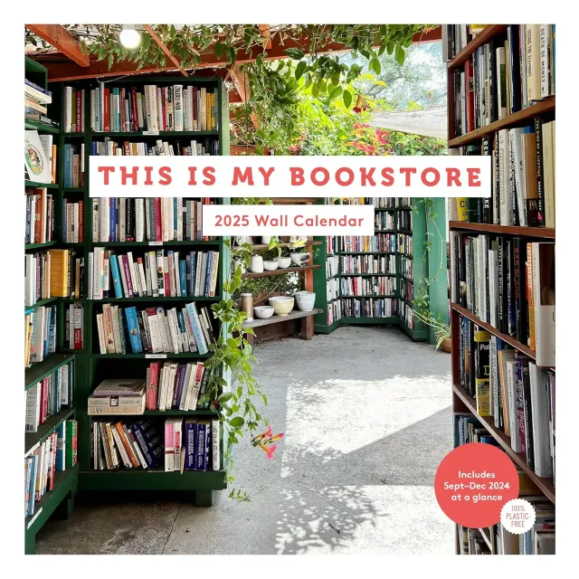This Is My Bookstore 2025 väggkalender 12x12 bokhandlar
