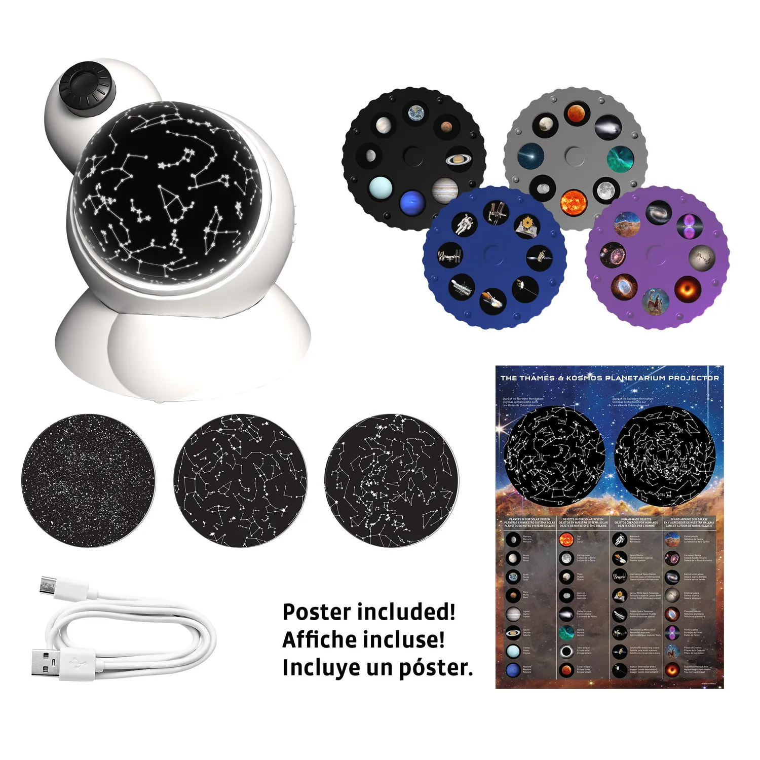 Kosmos Planetarium projektor 2-i-1 stjärnhimmel 32 bilder
