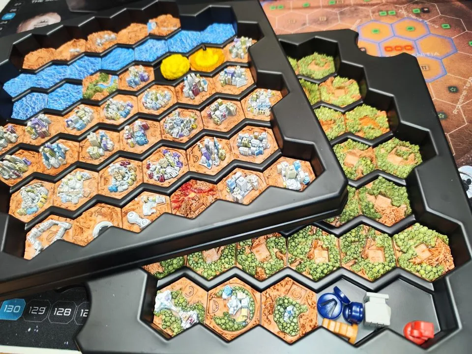 Terraforming Mars 3D Tiles brickor handmålat komplett set