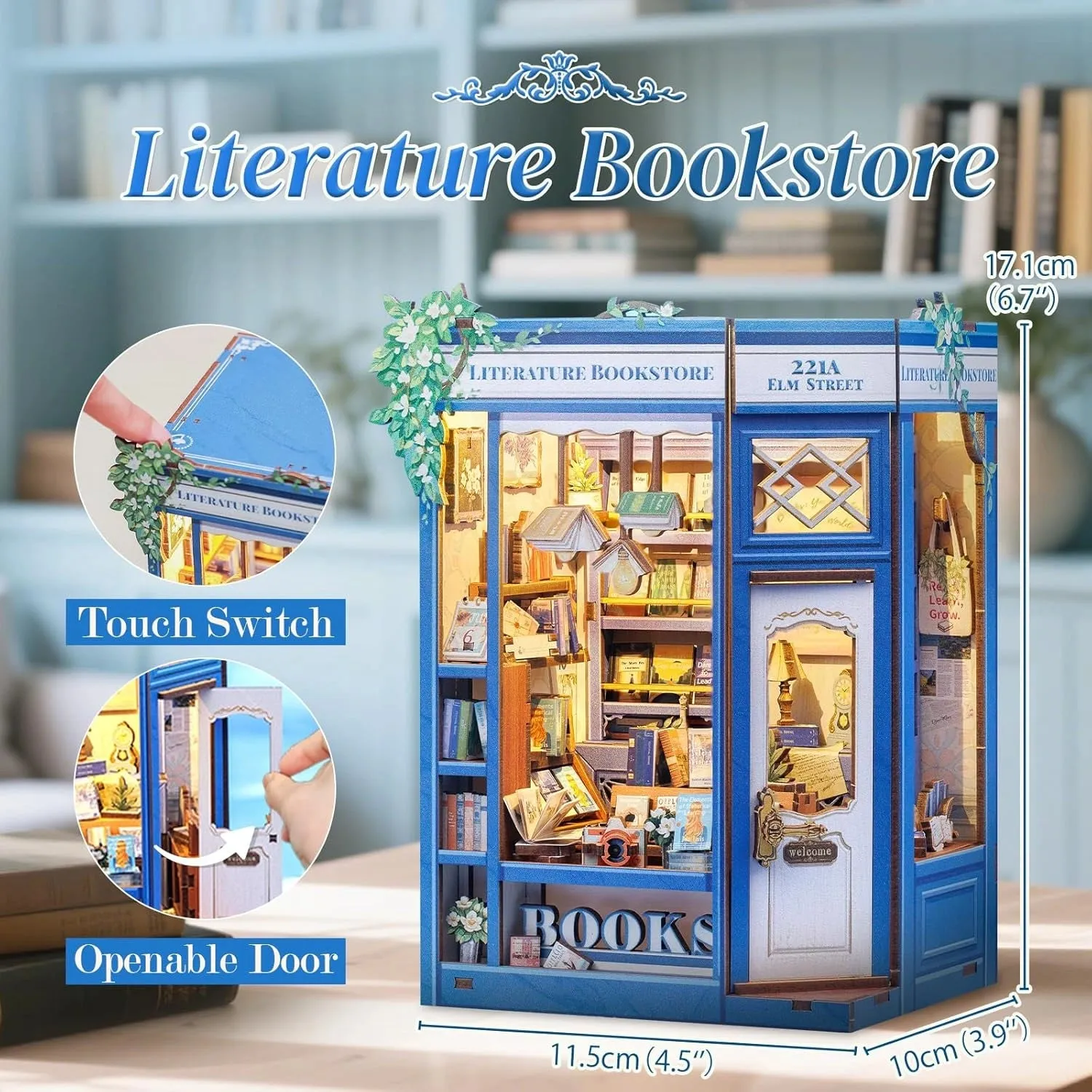 CuteBee Literature Bookstore book nook pysselkit miniatyr
